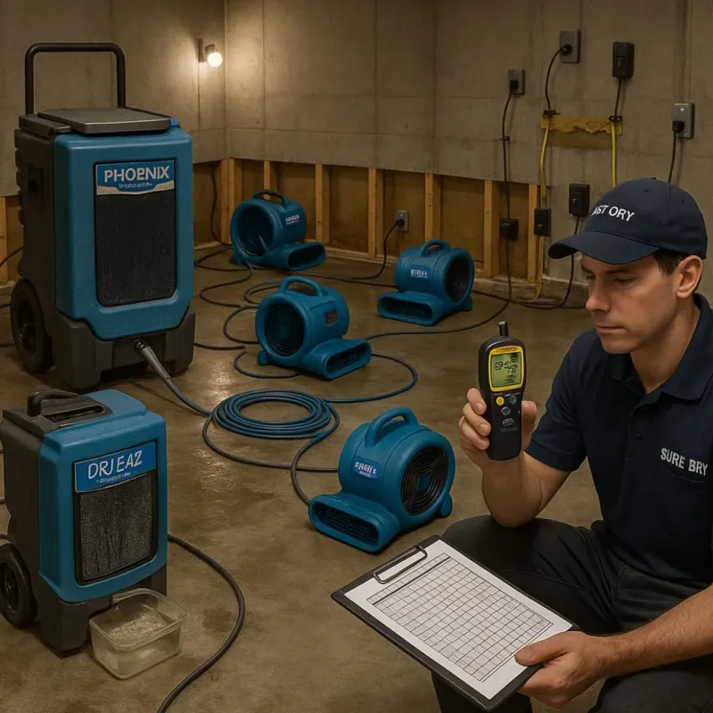 Structural Drying and Dehumidification process in Brownsville, TN